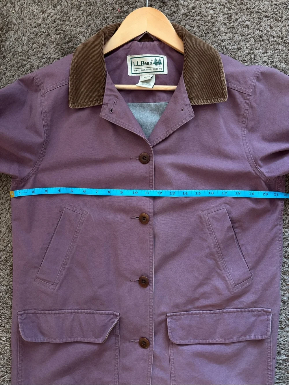 L.L. Bean Vintage Barn Chore Jacket with Brown Corduroy Trim - Picture 4 of 5